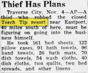 Torch Tip Resort (Torch-Tip Resort) - Nov 1953 Theft